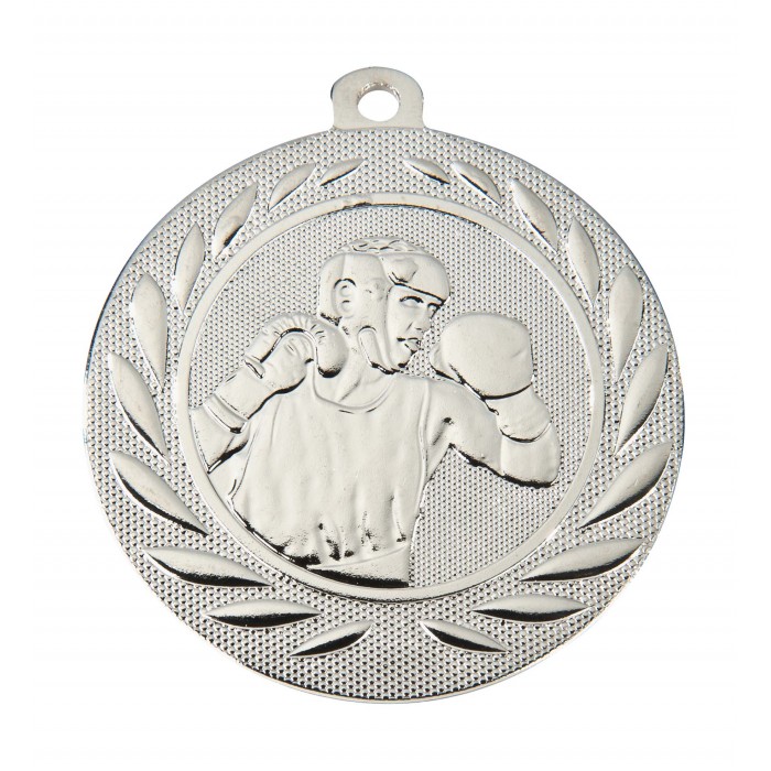 SILVER BOXING 50MM MEDAL ***SPECIAL OFFER 50% OFF RIBBON PRICE***